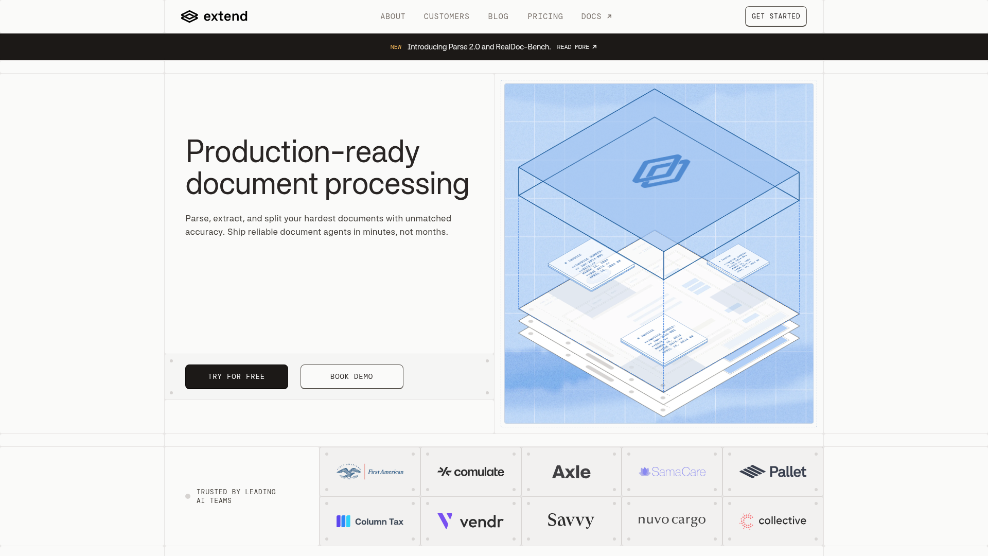 Screenshot of https://extend.ai/