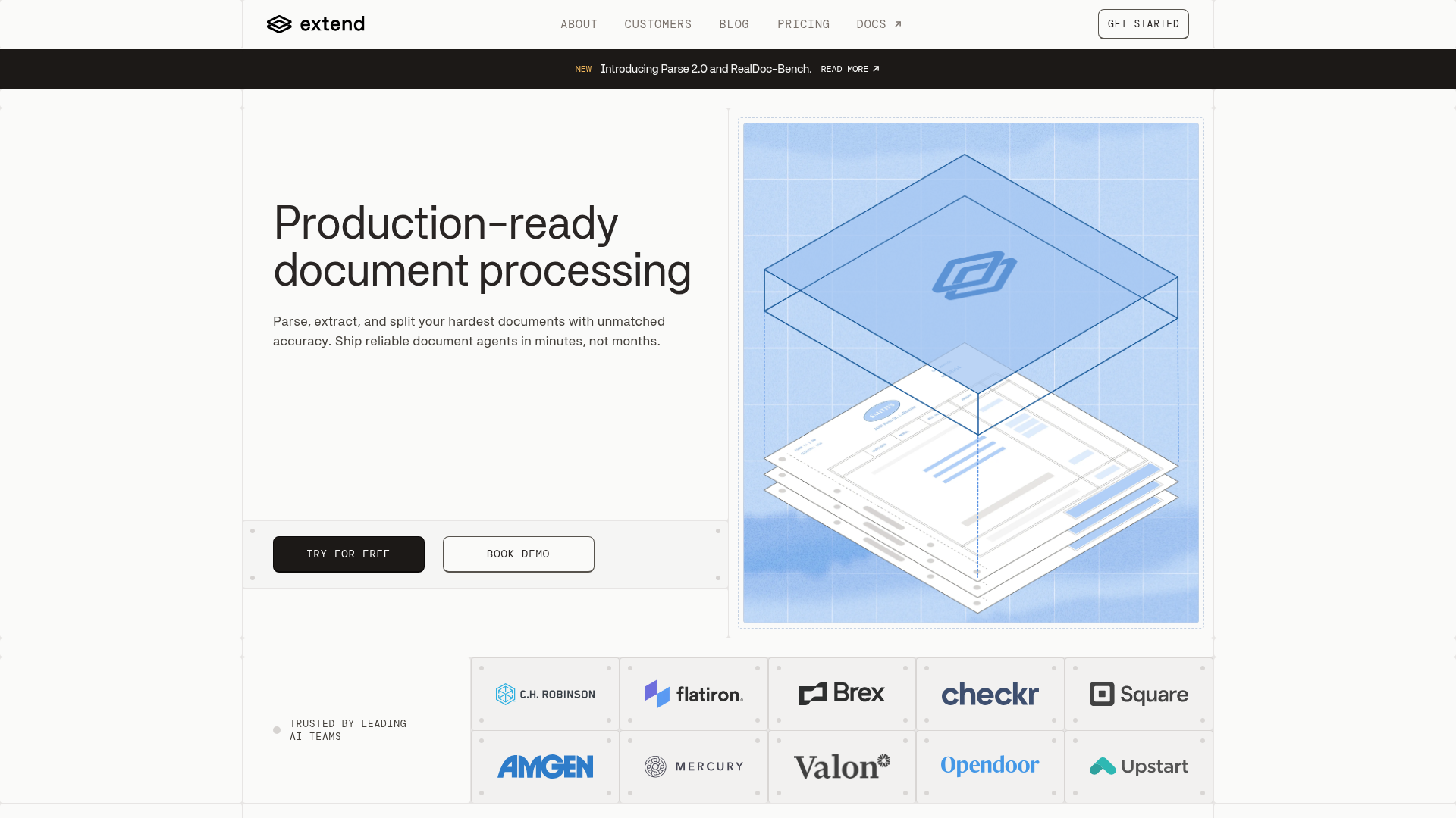 Screenshot of https://extend.ai/