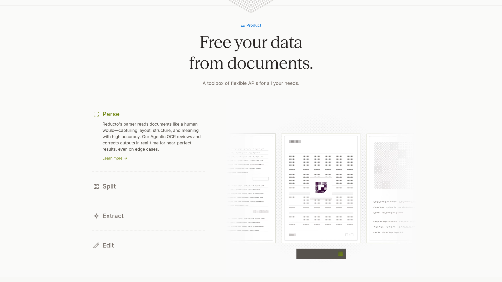Screenshot of https://reducto.ai