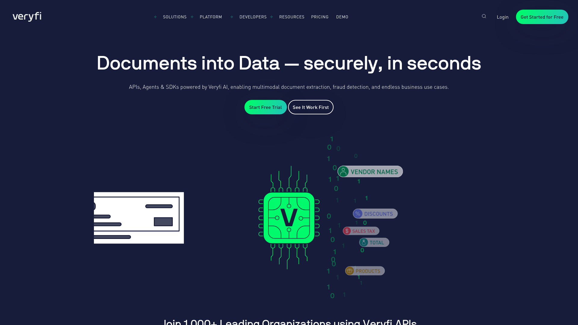 Screenshot of https://www.veryfi.com
